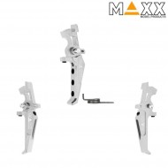 Cnc aluminum advanced speed trigger style e silver maxx model (mx-trg002ses)