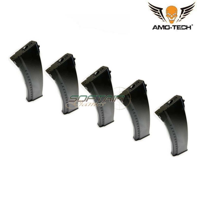 Set 5 hi-caps magazines 500bb uniform black for series ak74 amo-tech® (amt-hc-uniform-bk-5)