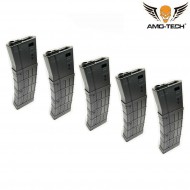 Set 5 hi-caps magazines 450bb zulu black for m4 series amo-tech® (amt-hc-zulu-bk-5)