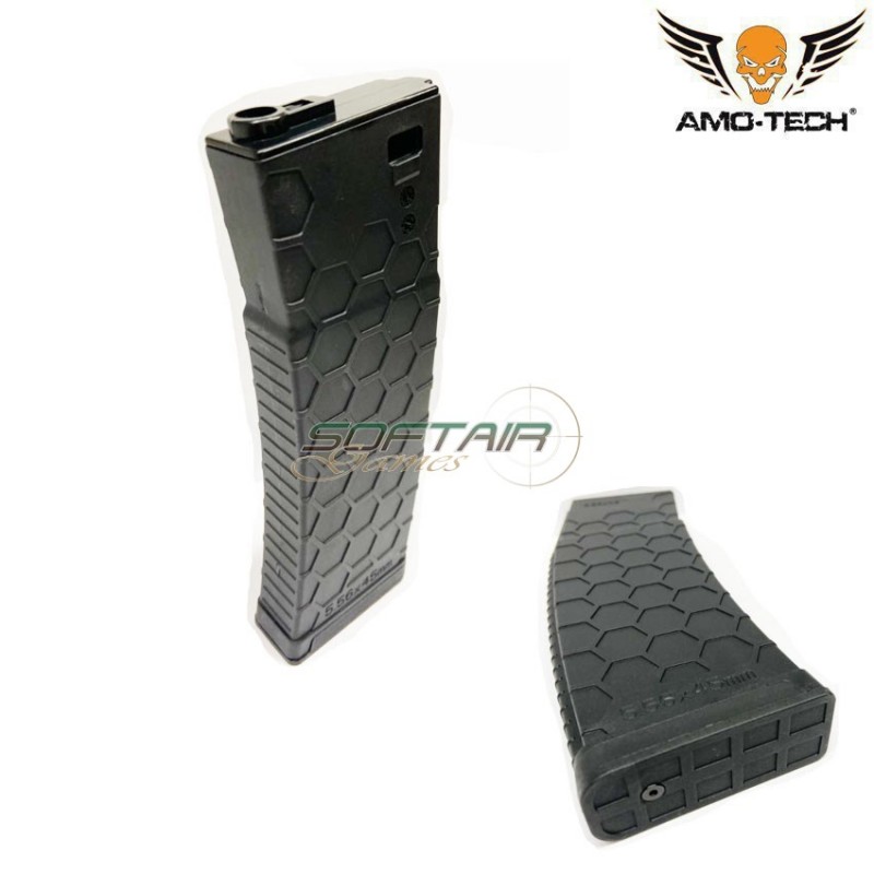 Mid-cap magazine 200bb bravo3 black for m4 series amo-tech® (amt-mc-bravo3-bk)