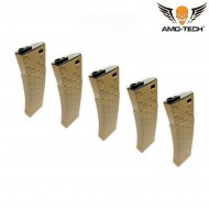 Set 5 mid-caps magazines 140bb bravo2 dark earth for m4 series amo-tech® (amt-mc-bravo2-de-5)