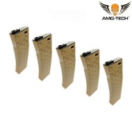 Set 5 mid-caps magazines 200bb bravo3 dark earth for m4 series amo-tech® (amt-mc-bravo3-de-5)