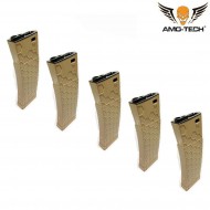 Set 5 hi-caps magazines 450bb bravo dark earth for m4 series amo-tech® (amt-hc-bravo-de-5)