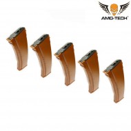 Set 5 caricatori flash maggiorati 500bb uniform orange per serie ak74 amo-tech® (amt-hcf-uniform-or-5)