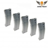 Set 5 hi-caps flash magazines 410bb apples black for m4 series amo-tech® (amt-hcf-apples-bk-5)