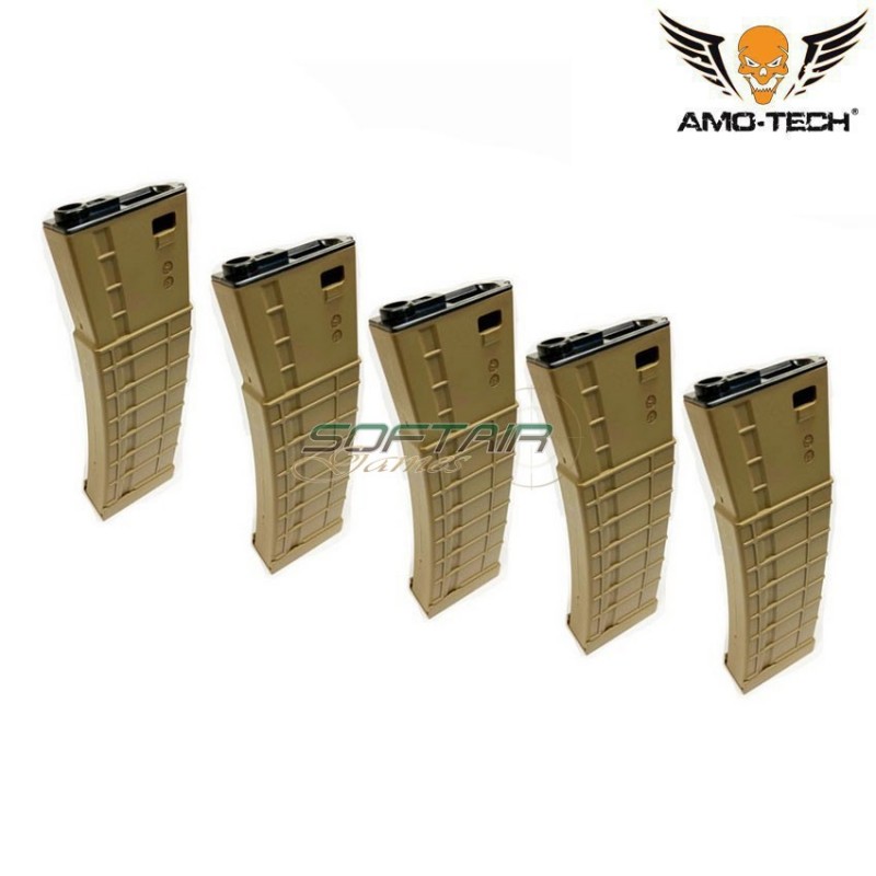 Set 5 hi-caps flash magazines 410bb apples dark earth for m4 series amo-tech® (amt-hcf-apples-de-5)