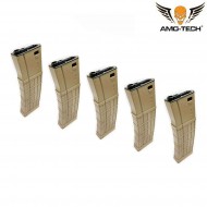 Set 5 caricatori maggiorati flash 410bb zulu dark earth per serie m4 amo-tech® (amt-hcf-zulu-de-5)