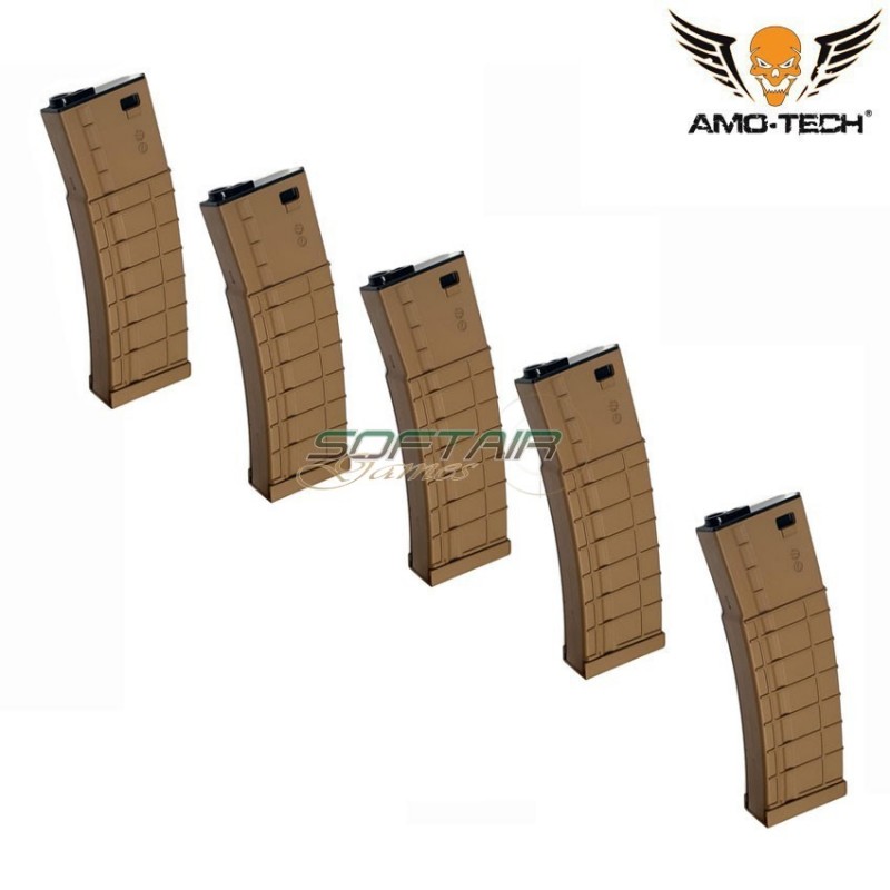Set 5 mid-caps magazines 200bb apples3 dark earth for m4 series amo-tech® (amt-mc-apples3-de-5)