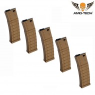 Set 5 caricatori monofilari 200bb apples3 dark earth per serie m4 amo-tech® (amt-mc-apples3-de-5)