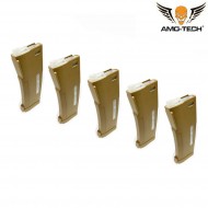 Set 5 hi-caps flash magazines 380bb epm golf dark earth for m4 series amo-tech® (amt-hcf-golf-de-5)