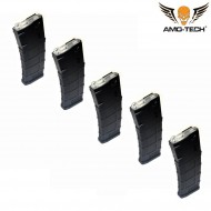 Set 5 caricatori maggiorati flash 320bb gen.3 oscar black per serie m4 amo-tech® (amt-hcf-oscar-bk-5)
