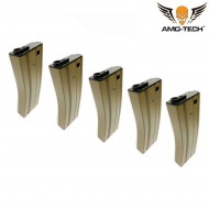 Set 5 caricatori monofilari 70bb india3 dark earth per serie m4 amo-tech® (amt-mc-india3-de-5)