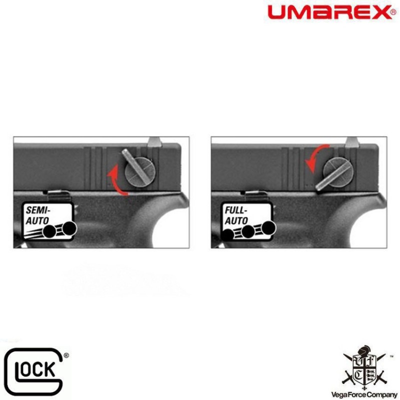 Gas gbb pistol glock 18c blowback black vfc umarex (um-2.6419x)