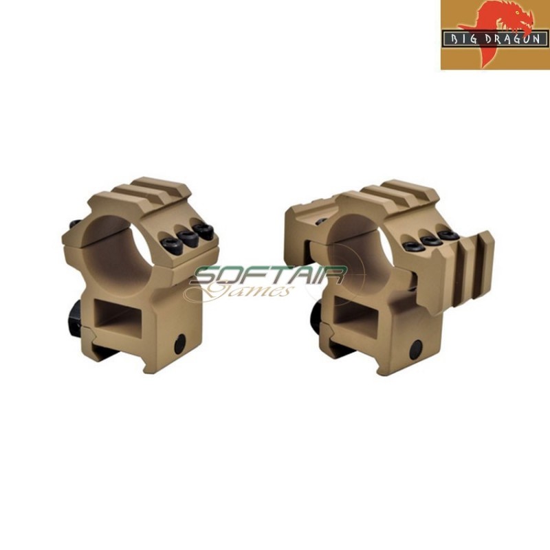 Set anelli per otttica alti tubo da 30mm per 20mm rail dark earth big dragon (bd-9168b) Set anelli per otttica alti tubo da 30mm per 20mm rail dark earth big dragon (bd-9168b)