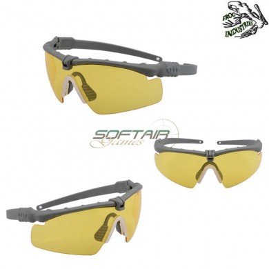 Ultimate Eyewear Chaos Grey Frame & Yellow Lense Frog Industries® (fi-009984-cgye)