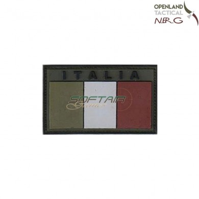 Patch rubber low visibility flag italy od green openland tactical nerg (opt-rlvfp-02)