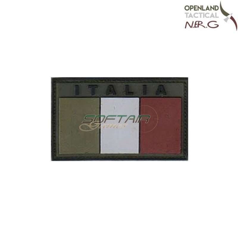 Patch pvc bandiera bassa visibilità italia od green openland tactical nerg (opt-rlvfp-02)