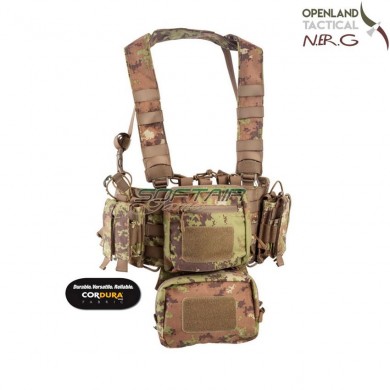 Mini chest rig tactical cordura vest 1000d vegetato italiano openland tactical nerg (opt-263-04)