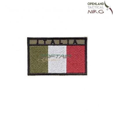 Embroidered patch italy flag low visibility openland tactical nerg (opt-bibv)