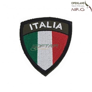 Embroidered patch italy shield high visibility openland tactical nerg (opt-siav)