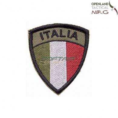 Embroidered patch italy shield low visibility openland tactical nerg (opt-sibv)