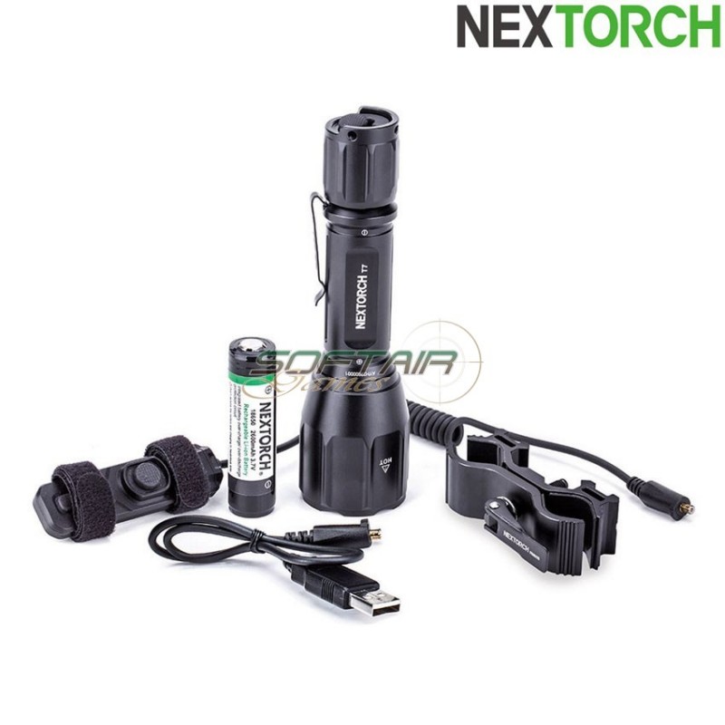 Torcia set t7 ricaricabile 900 lumens led black nextorch (nxt-l300010092)