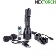 Torcia set t7 ricaricabile 900 lumens led black nextorch (nxt-l300010092)