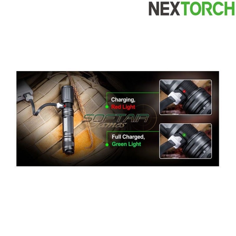 Flashlight e51 rechargeable 1000 lumens led black nextorch (nxt-l300010086)