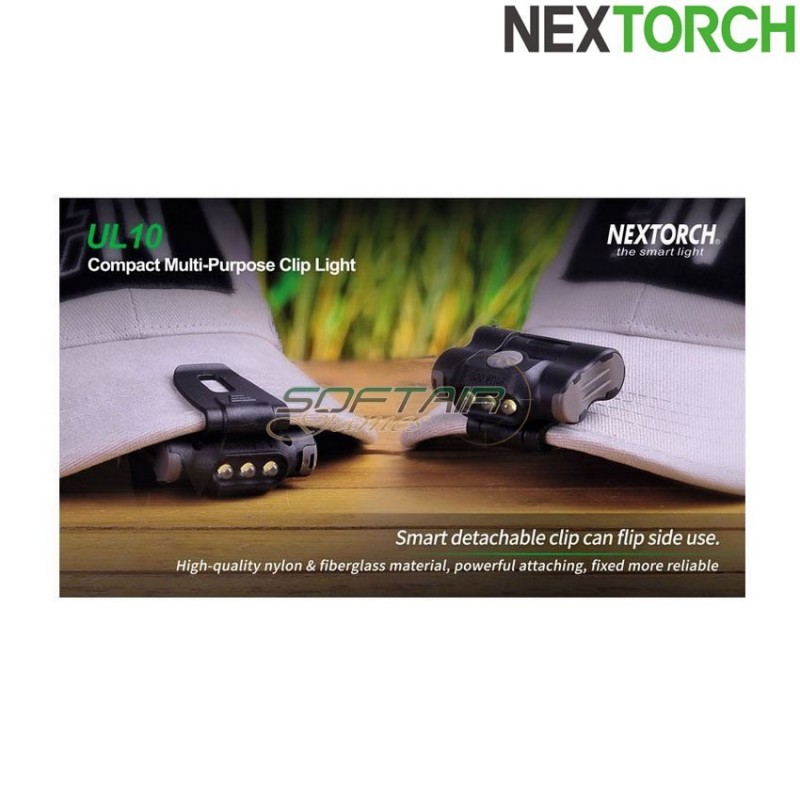 Flashlight ul10 compact clip light 65 lumens led black nextorch (nxt-l300010077)