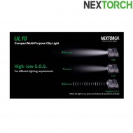Flashlight ul10 compact clip light 65 lumens led black nextorch (nxt-l300010077)