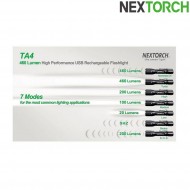 Torcia ta4 ricaricabile 460 lumens led black nextorch (nxt-l300010063)