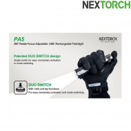 Torcia pa5 focus adjust ricaricabile 660 lumens led black nextorch (nxt-l300010072)