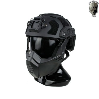 Super flowing light version helmet w/modular mask black tmc (tmc-3217-bk)