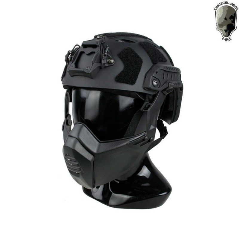 Elmetto super flowing light version c/modular mask black tmc (tmc-3217-bk)