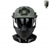 Elmetto super flowing light version c/modular mask foliage green tmc (tmc-3217-fg)