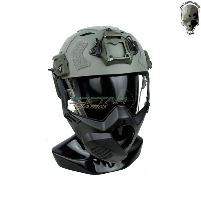 Elmetto super flowing light version c/modular mask foliage green tmc (tmc-3217-fg)