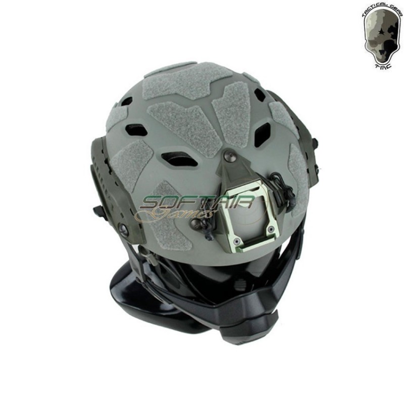 Elmetto super flowing light version c/modular mask foliage green tmc (tmc-3217-fg)