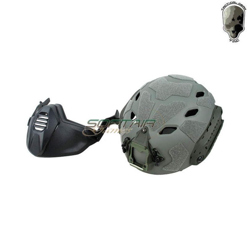 Elmetto super flowing light version c/modular mask foliage green tmc (tmc-3217-fg)