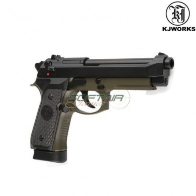 Co2 pistol m9a1 beretta blowback olive kjworks (kjw-010345)