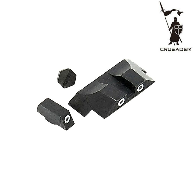 Set tacche di mira night in acciaio per glock crusader (cr-sa310001)