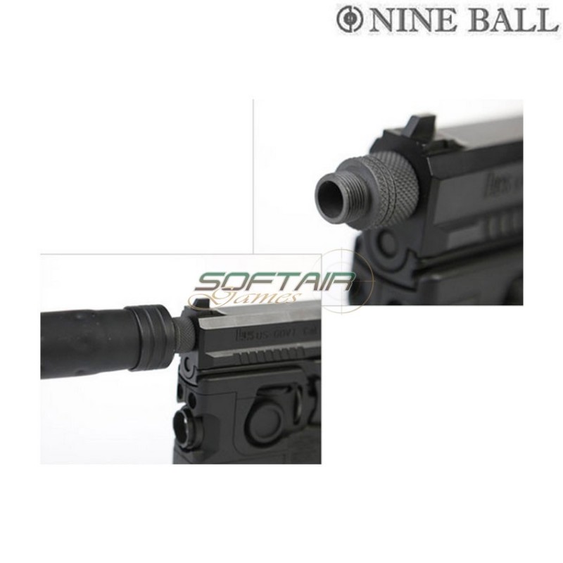 Black silencer adapter mk23 sas 14mm cw nine ball (nb-181652)