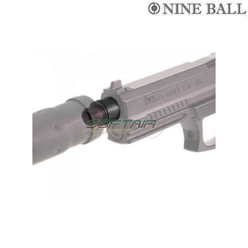 Black silencer adapter mk23 sas 14mm ccw nine ball (nb-155030)