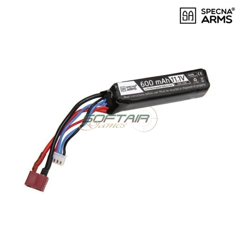Lipo battery deans connector 11.1v X 600mah 20/40c pdw type specna arms® (spe-06-028188) Lipo battery deans connector 11.1v X 600mah 20/40c pdw type specna arms® (spe-06-028188)