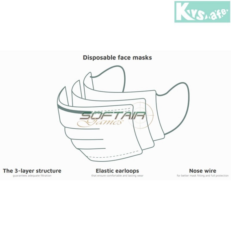 50 pezzi mascherina face mask kysafe (kys-90-029196)
