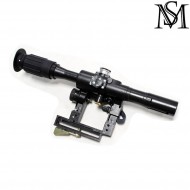 Scope pso-1 m2 4x24 Scope w/night illuminated reticle per ak milsim series (ms-105-bk)