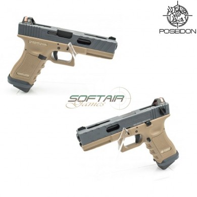 Gas gbb pistol p18 evo tan poseidon (ppw-p18-evo-tan)