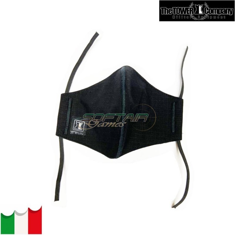 Mascherina ripstop nera the tower company (ttc-mask-bk)