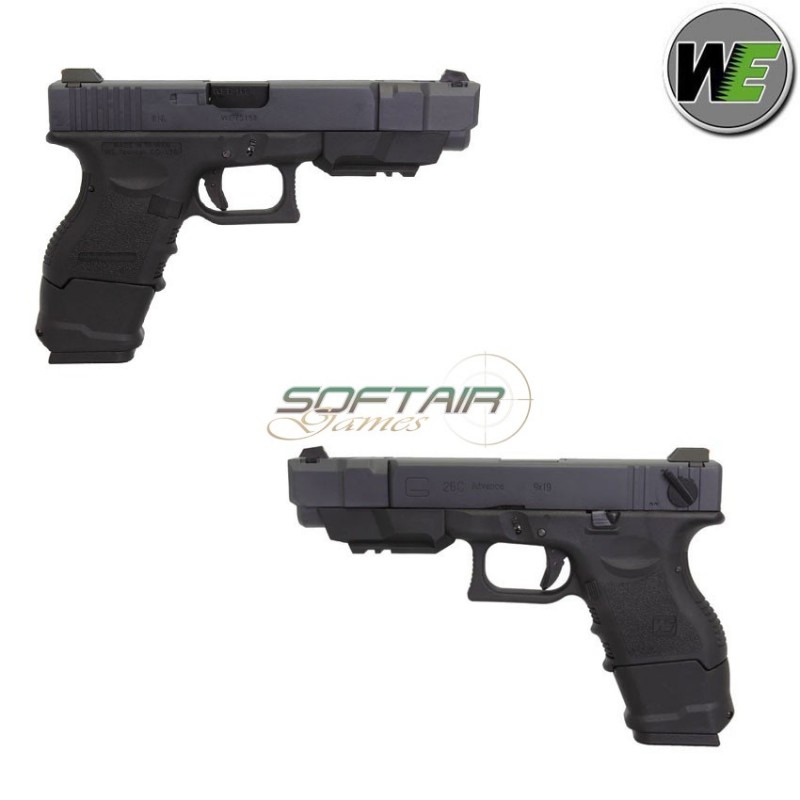 Gas gbb pistol glock 26c advanced black we (we-12621)