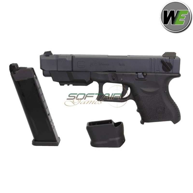 Gas gbb pistol glock 26c advanced black we (we-12621)