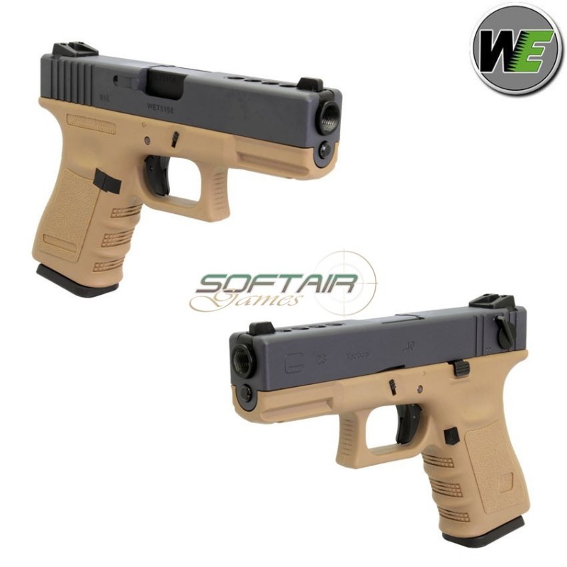 Gas gbb pistol glock 23 gen.3 tan we (we-8689)